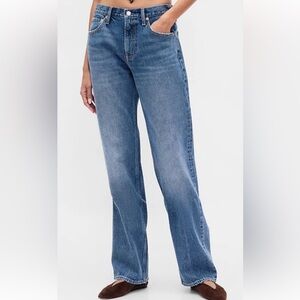 GAP ’90s Loose Mid Rise Straight Leg Jeans Size 25 0P Blue Denim
